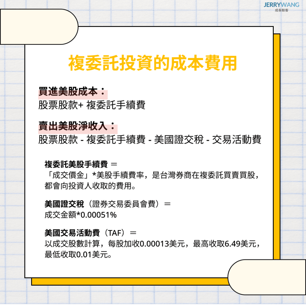 複委託美股投資有什麼成本費用計算